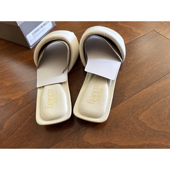 COPY - Franco Sarto White Leather Franco Caris Slides Sandals Leather 9.5 M NEW - Picture 8 of 9